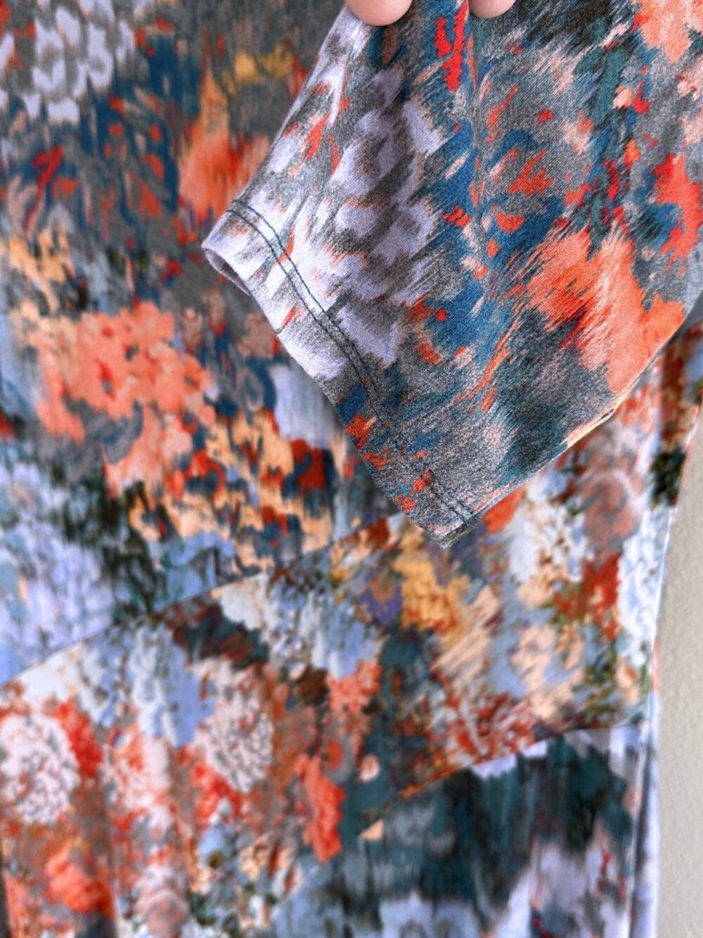 Soft Surroundings Boho Petite Nanette Stretch Jersey Knit Floral Maxi Dress - Picture 7 of 9